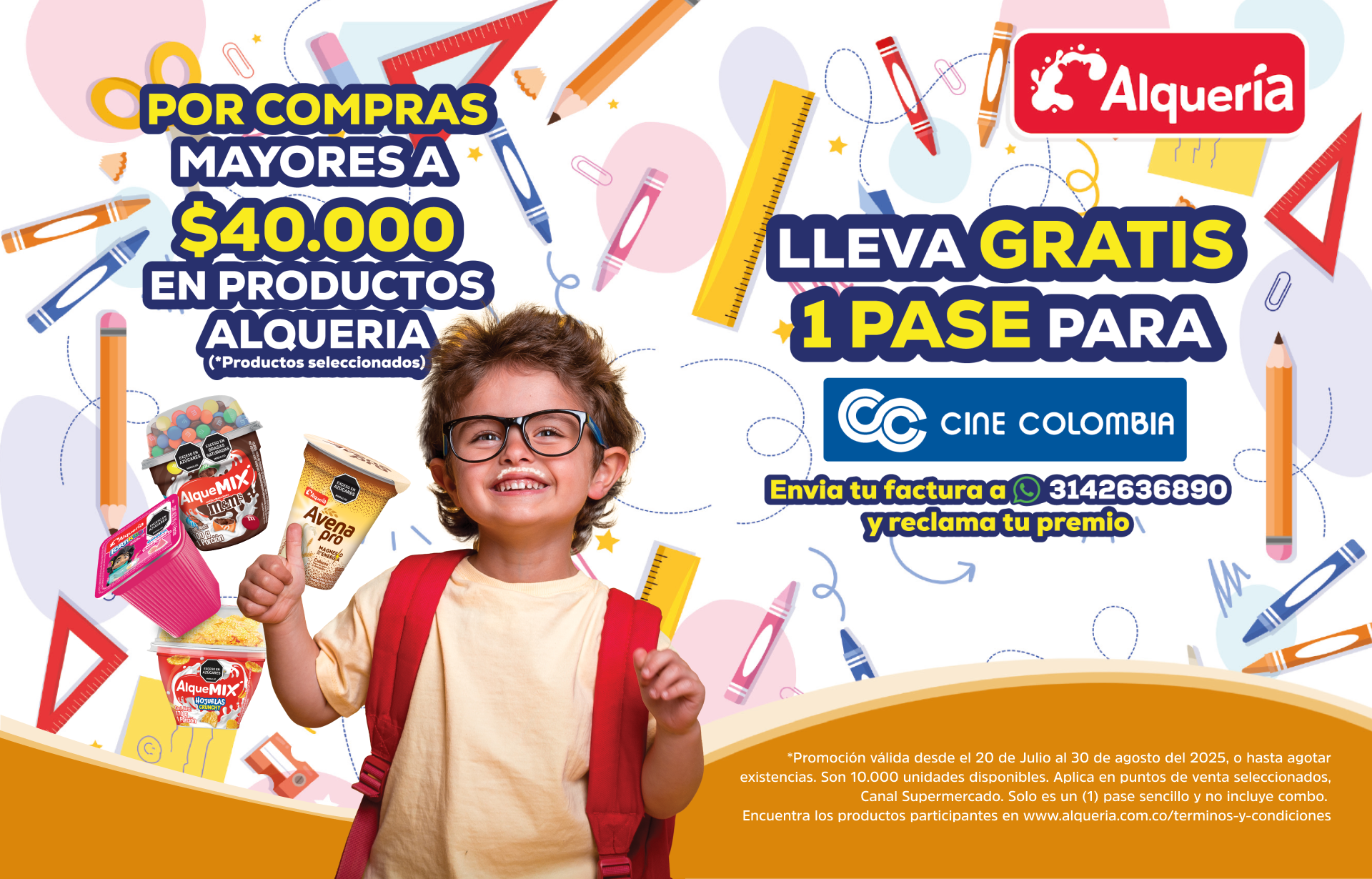 Promo Back To School Alquería: Gana entradas de cine con tus compras