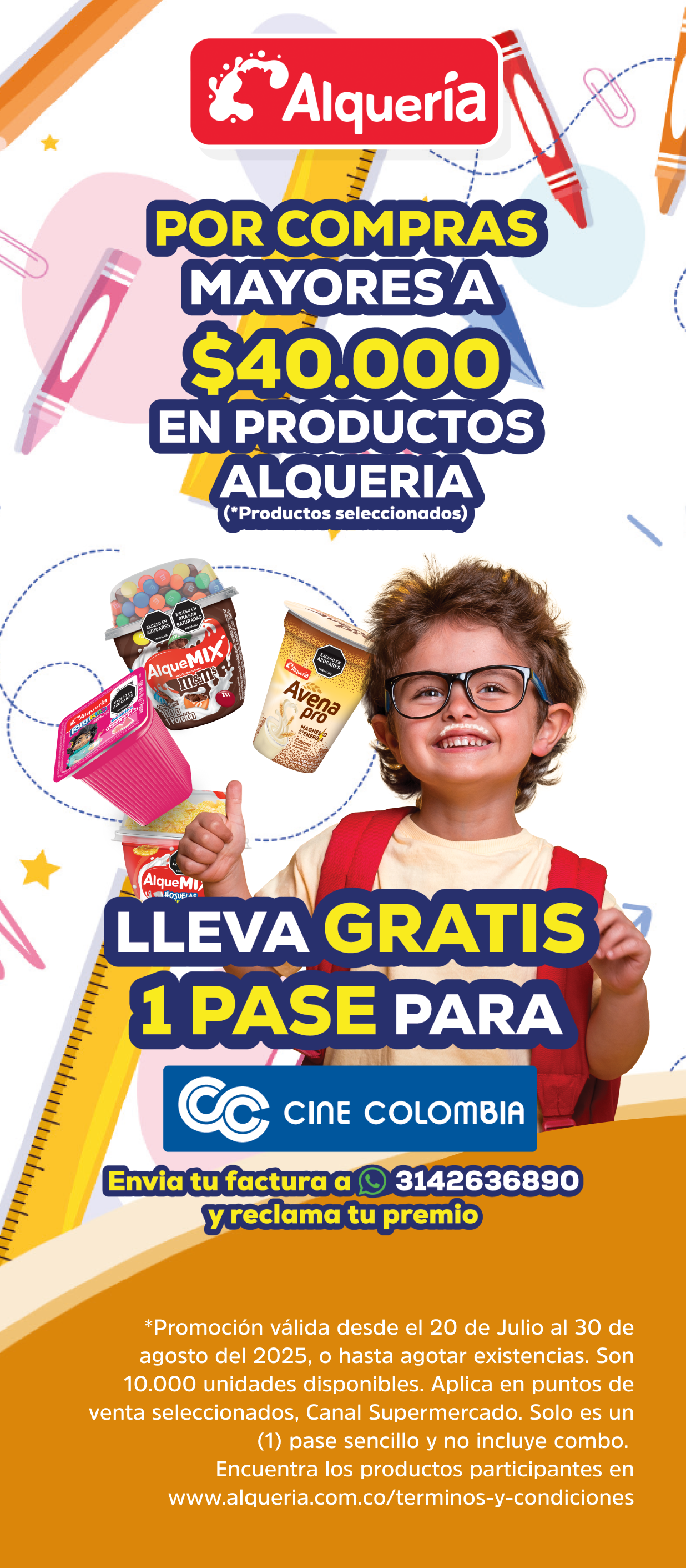Promo Alquería Regreso a Clases: Tu oportunidad de ir al cine gratis